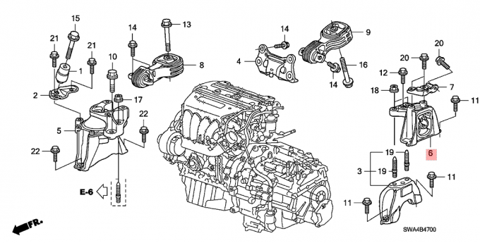 Transporte-soporte de goma 2007-2011 de Honda CRV de los soportes de motor de la caja de engranajes 2,4 L EN 50850-SWN-P81